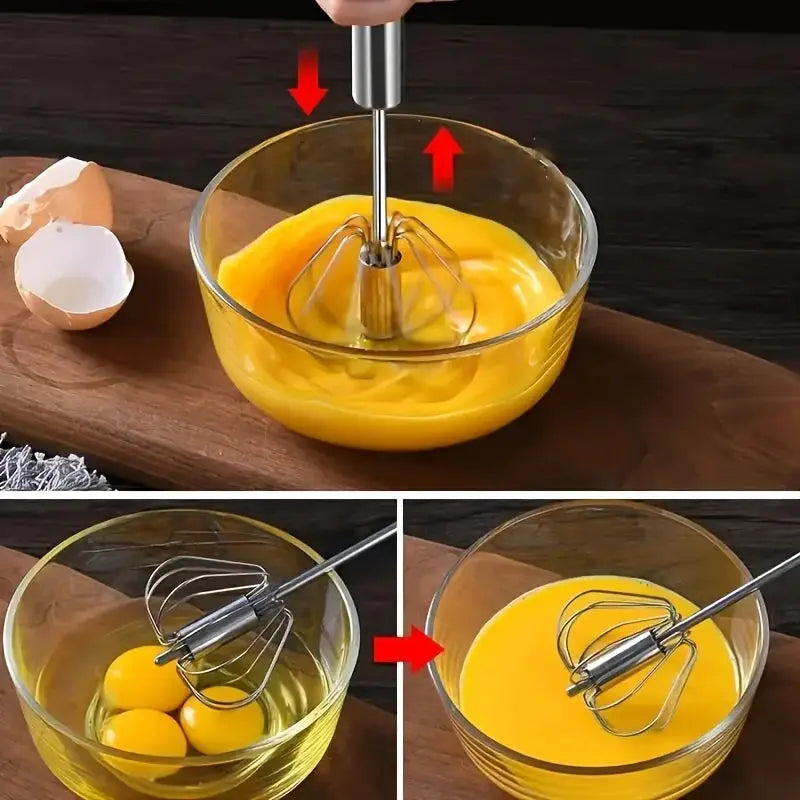 Stainless Steel Egg Beater Semi Automatic Kitchen Mixer For Effortless Egg Beating And Cream Mixing