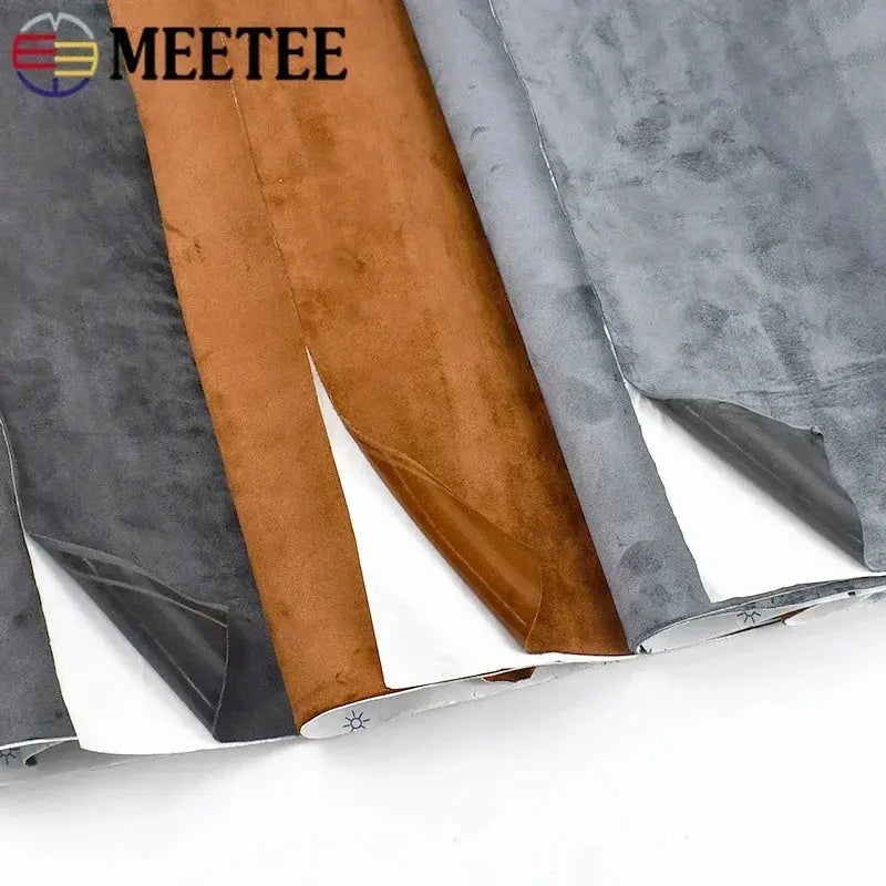 Self-adhesive suede fabric rolls by MEETEE in gray and brown (3 pcs)
