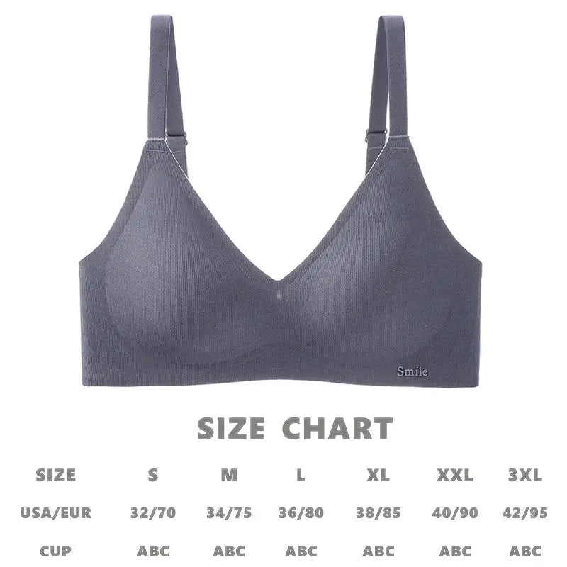 Latex cup bra in grey with wireless, soft-support fit