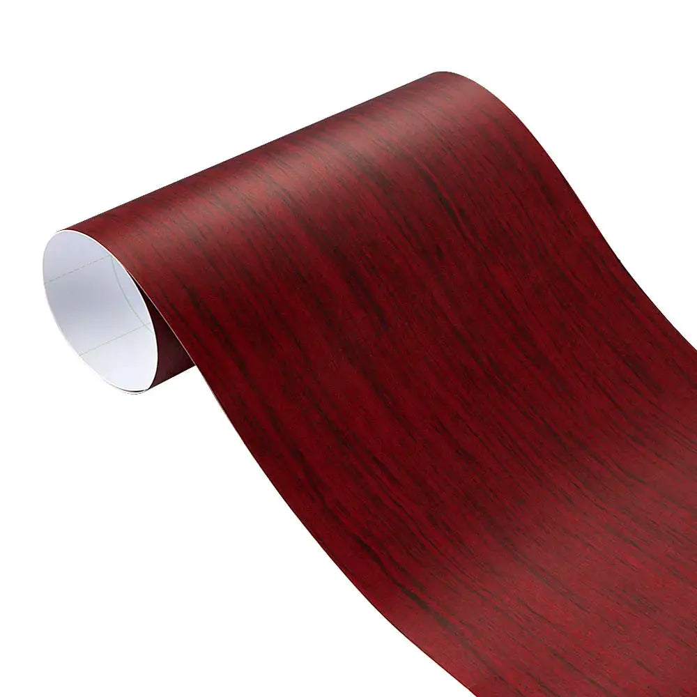 Vinyl wrap roll, red wood grain texture, PVC self-adhesive, for cars and furniture, 30/10*100 cm