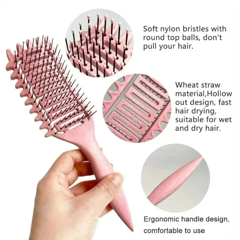 Curl Define Styling Brush For Detangling Hair Comb Hollow Out Wet Curly Hair Shaping Curls Barber Hairdressing Tool