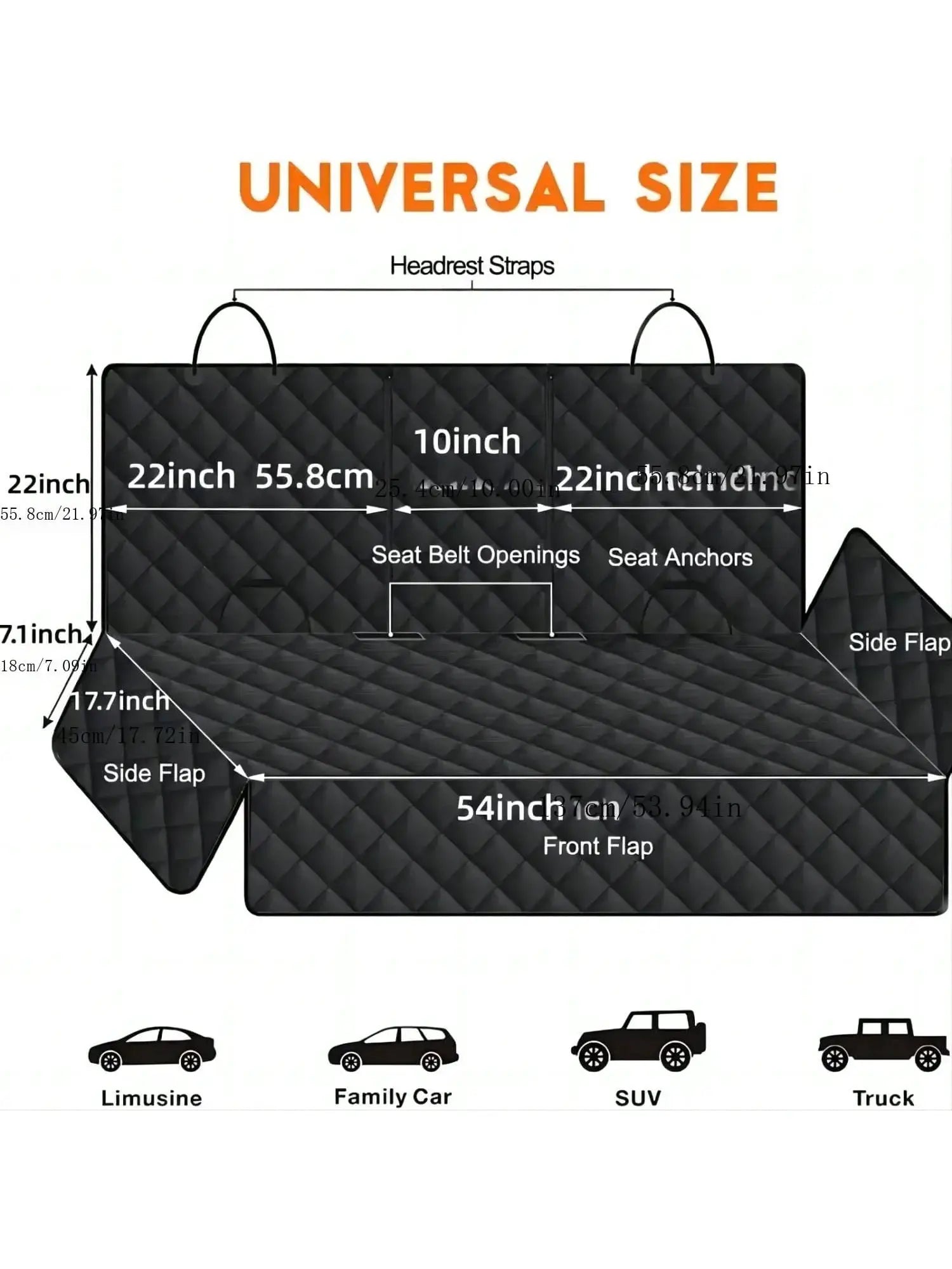 Dog Car Seat Cover Travel Carrier Mattress Waterproof Protector With Middle Seat Armrest For Dogs