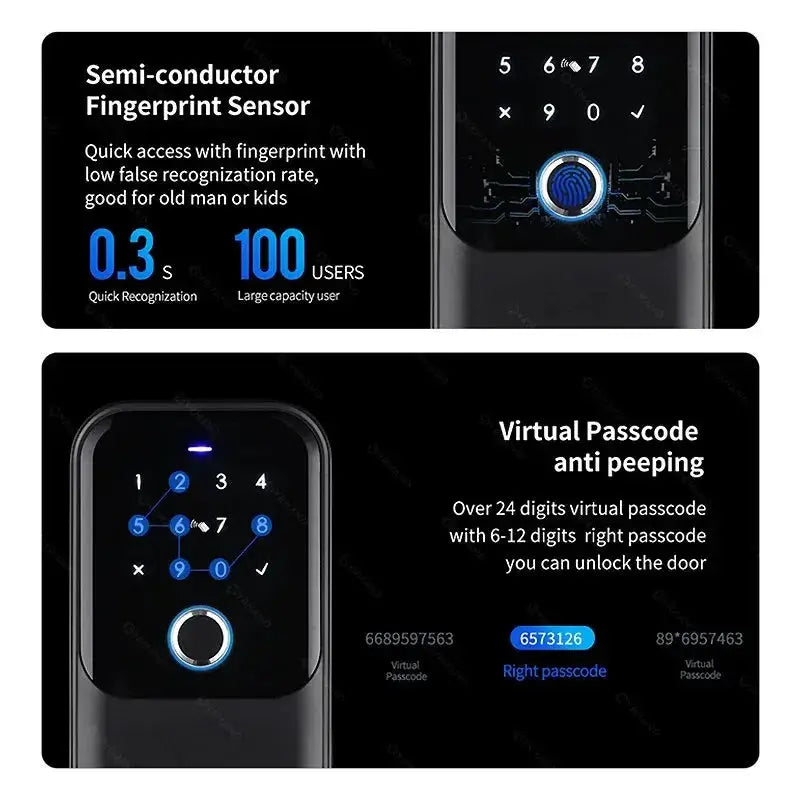 TTlock Smartkey Lock Box by Simples Market, black key safe with fingerprint sensor and Bluetooth virtual passcode