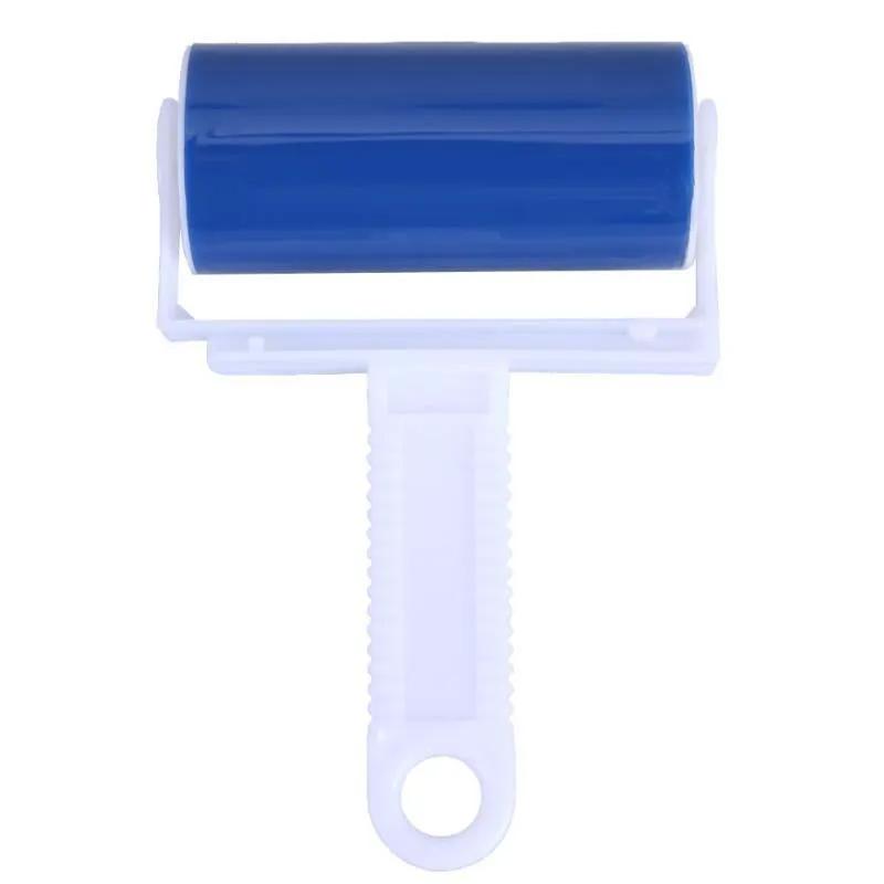 Drum-roll sticky hair remover roller by Simples Market with blue drum and white handle