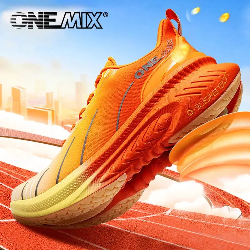 ONEMIX Cushioning Running Shoes For Men And Women Lace Up Heavy Runners Non Slip Outdoor Athletic Sneakers