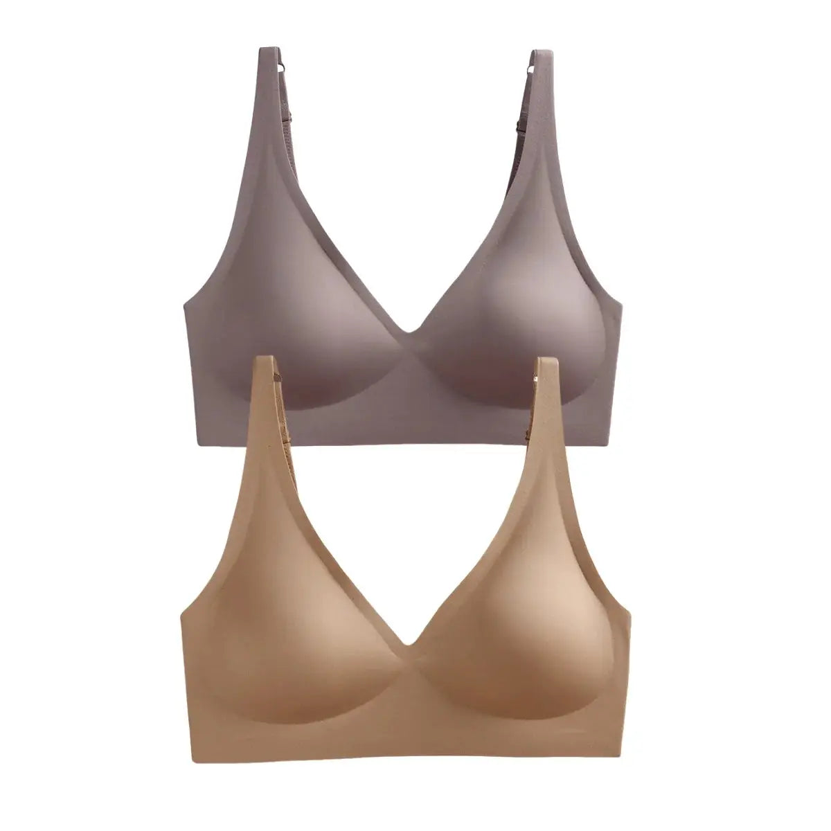 AuroraLuxe 2 Piece Seamless Wireless Push Up Bras Set With Soft Padding For All Day Comfort And Invisible Fit