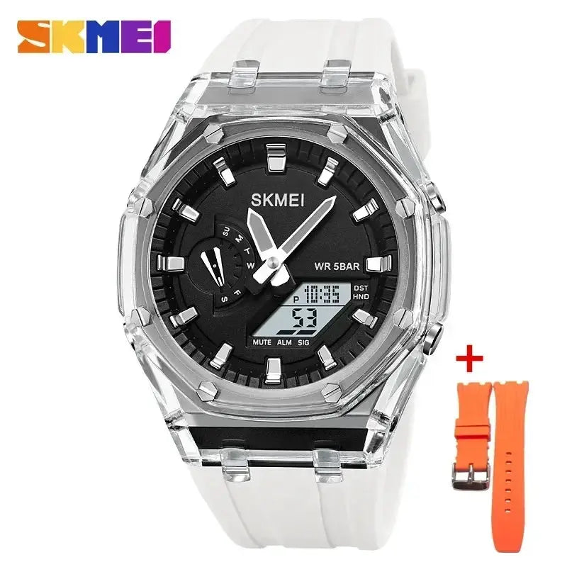 SKMEI 2100 Digital Sports Watch Waterproof Countdown Stopwatch LED Light Dual Time Alarms