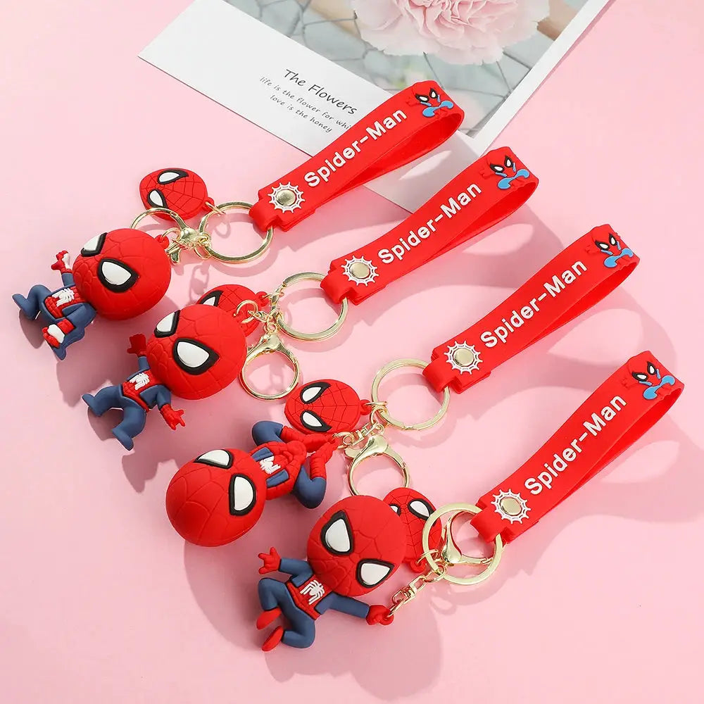 Marvel Spider Man Keychain 1 Pack or 4 Pack Avengers Cartoon Comics Key Ring Pendant Gift for Friends