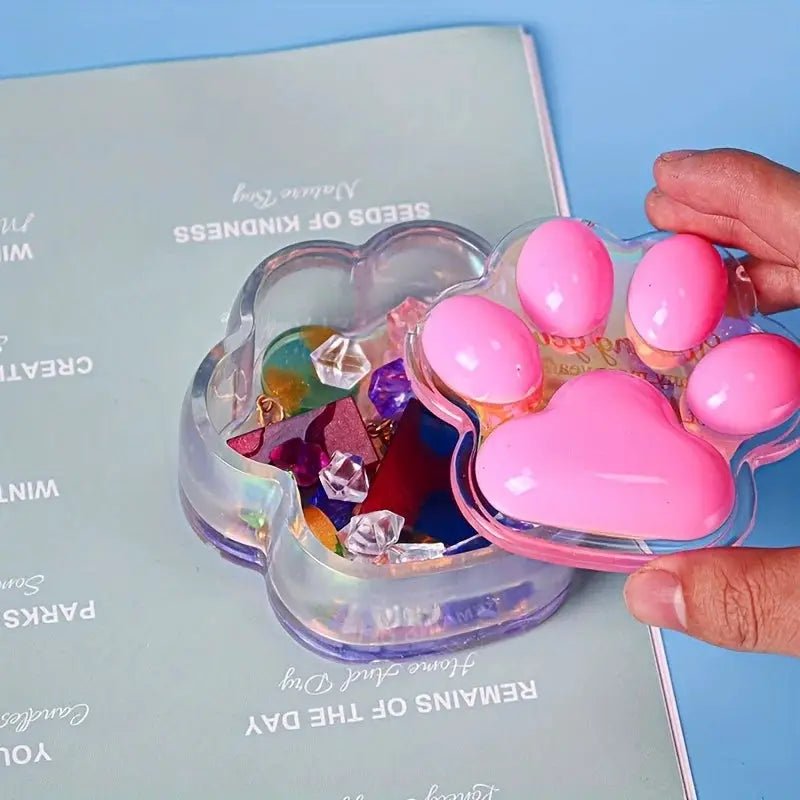 Cat Claw Storage Box Silicone Mold With Lid For DIY Crafts Candle Jar Casting Ashtray Plaster Resin Concrete Home Decor - Simples Market