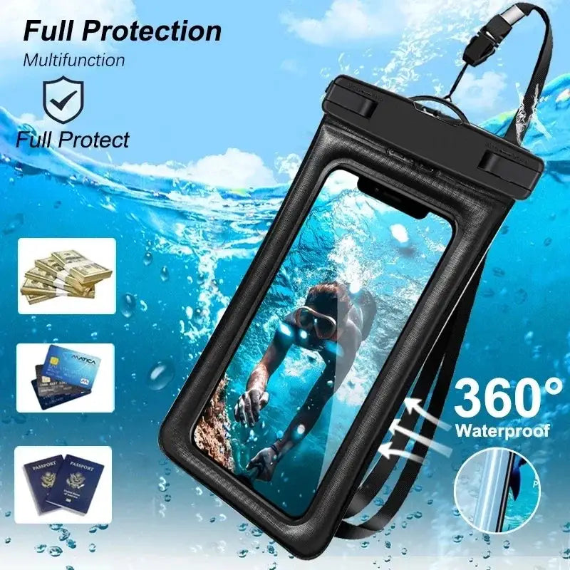 Floating Airbag Waterproof Swim Bag Phone Case For iPhone 11 12 13 14 Pro Max Samsung S23 Xiaomi 13 Huawei P30 Lite
