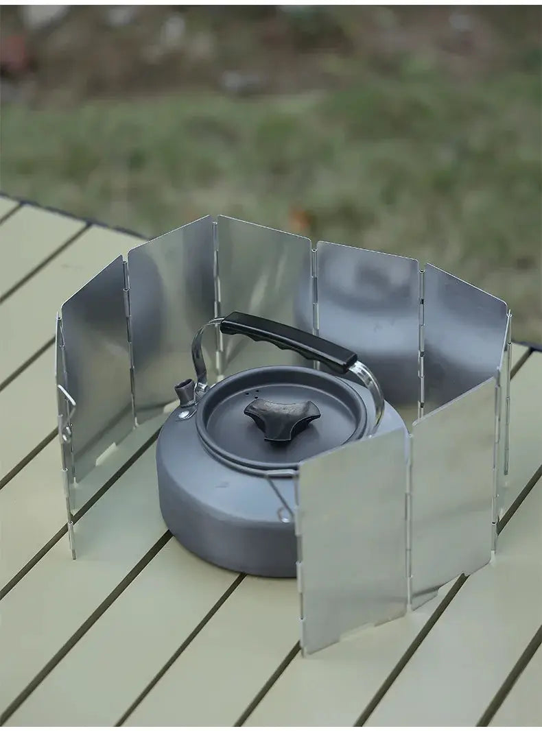 8/9/10 plates gas stove wind shield, aluminum alloy windscreen for outdoor camping cooking