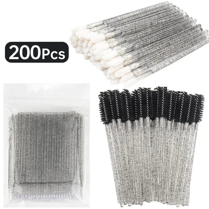 LashCraft 200 Piece Eyelash Extension And Makeup Set With Lash Removal Micro Brush And Lipline Brush