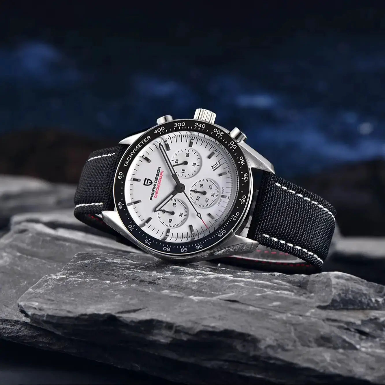 Pagani Design PD1701 V5 Mens Luxury Quartz Chronograph Watch 100M Water Resistant AR Sapphire Glass