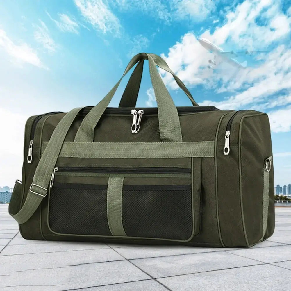 Oxford gym bag with dry-wet separation by Simples Market, olive green, large capacity and multiple pockets