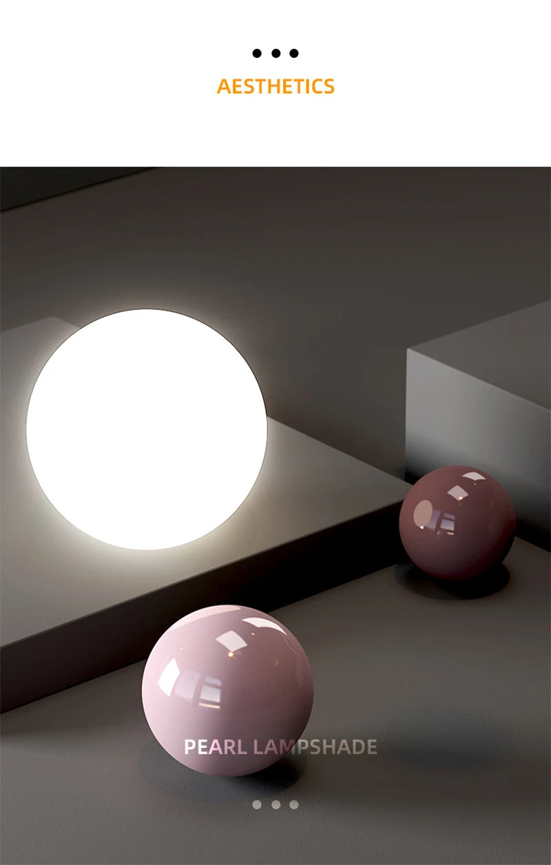 Nordic pendant light modern LED hanging lamp, cream finish for indoor bedroom and living room decor
