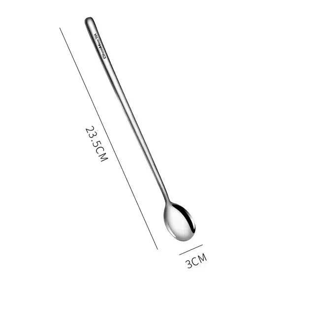 Stainless Steel Long Handled Teaspoon For Coffee Stirring Ice Cream Honey Dessert Kitchen Tableware
