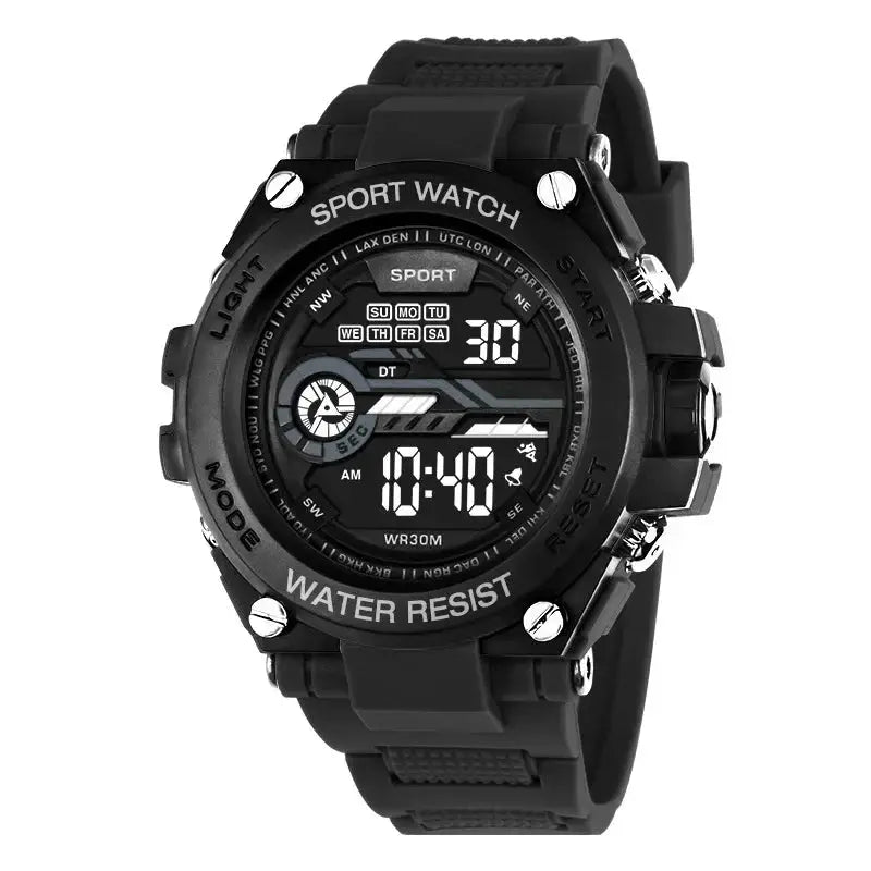 YIKAZE Mens Sports Watch Waterproof Digital LED Military Style Wristwatch With Alarm Clock