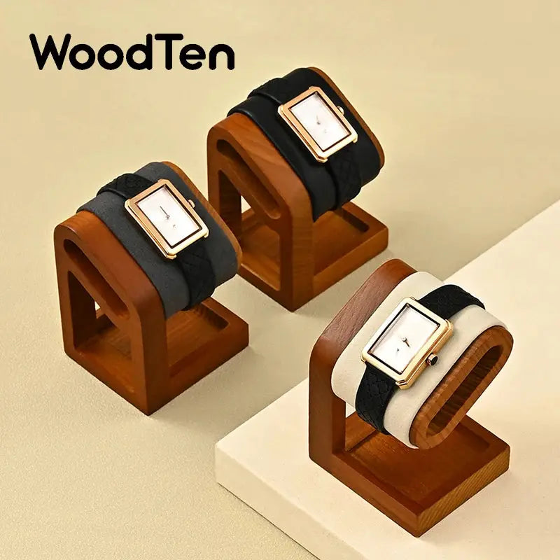 WoodTen Solid Wood Watches Display Stand Elegant Jewelry Organizer For Watches Necklaces Bracelets Bangles