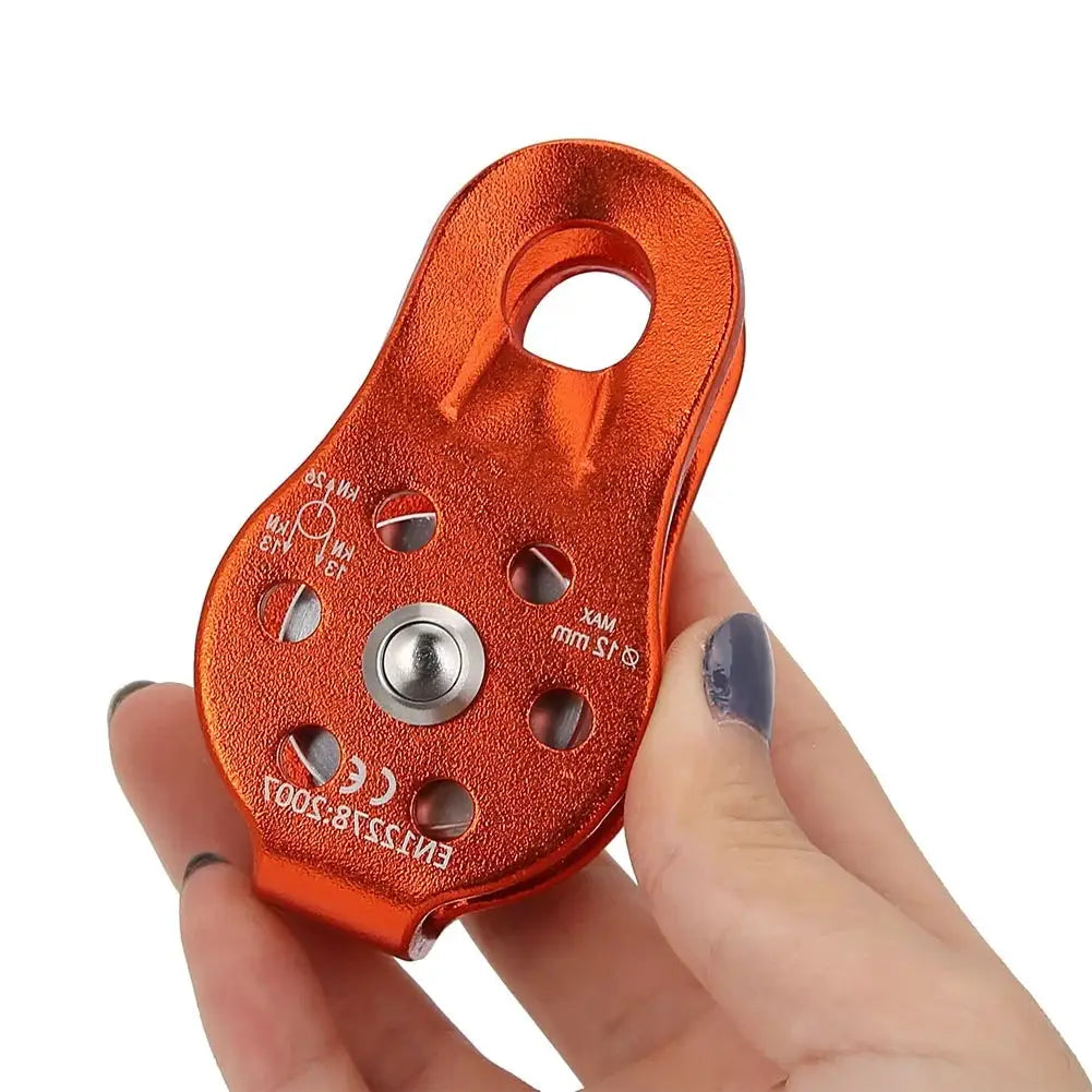 26KN orange aluminum alloy single swivel rope pulley block by Simples Market for 12mm rope