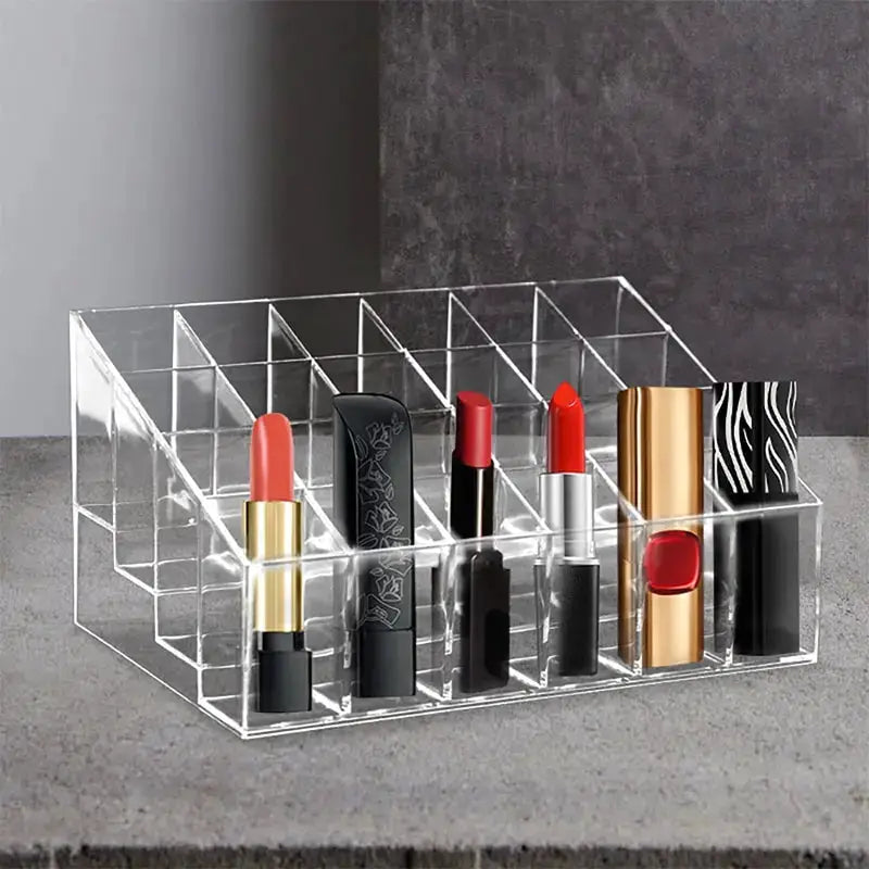 24 Grid Lipstick Holder Acrylic Cosmetics Storage Box For Lipsticks Nail Polish And Jewelry Display Rack