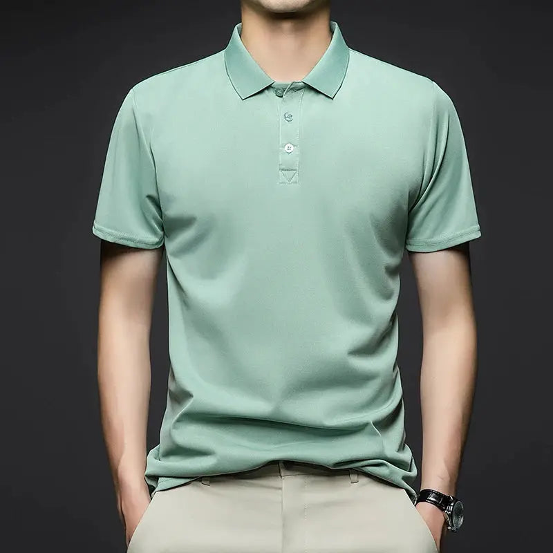 Men's polo shirt by Simples Market, mint green, short sleeves, breathable fabric