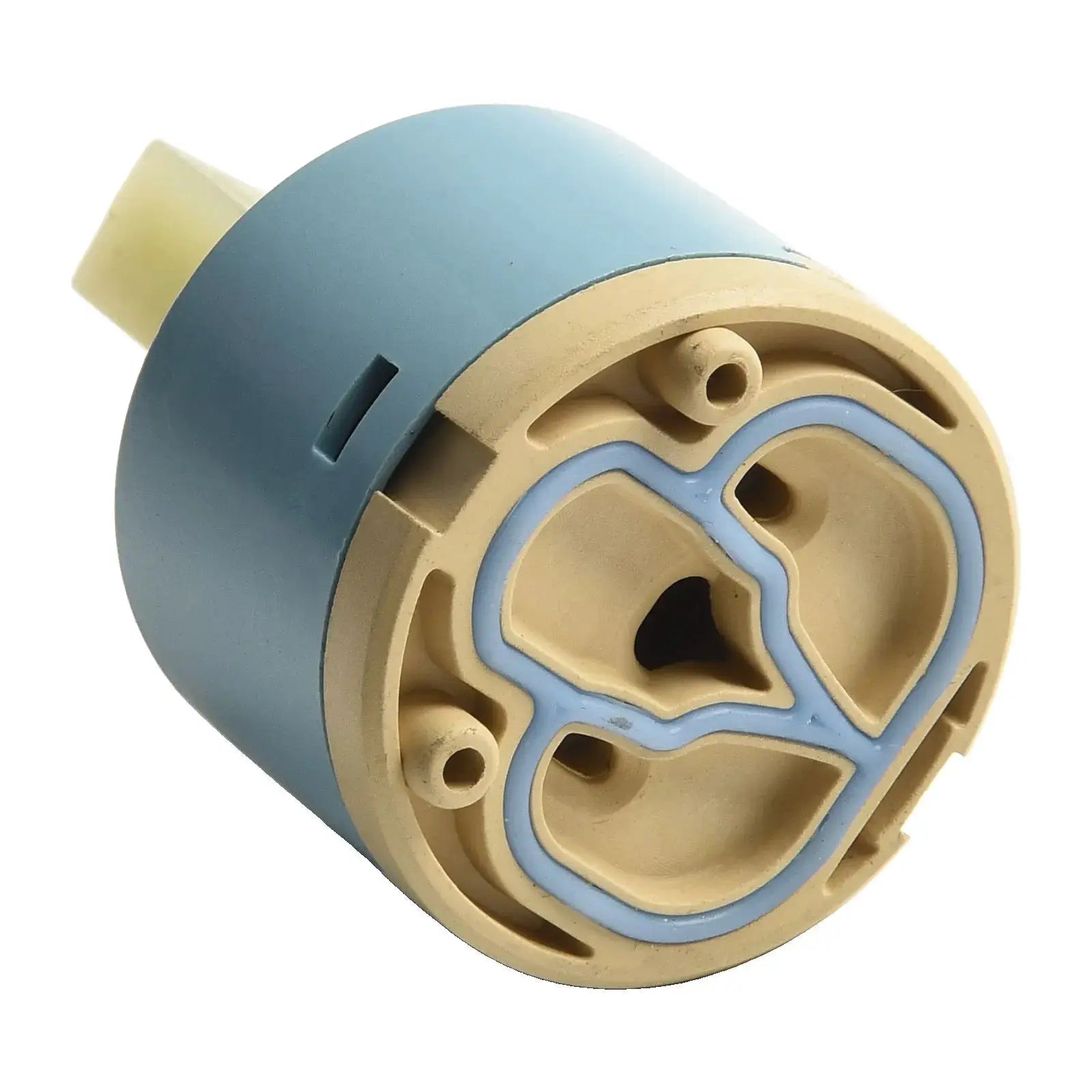 Ceramic tap cartridge valve for faucets; blue and beige body with seals, 35/40mm