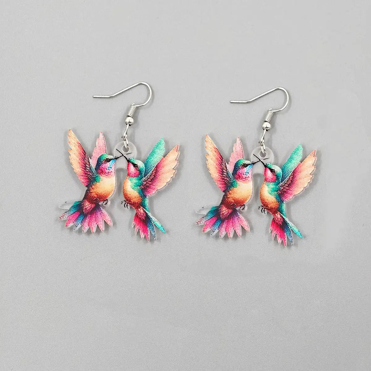 Cross Border Spring Festival Colorful Bird Acrylic Earrings Europe America 2024 Hot Selling Fashion Retro Jewelry