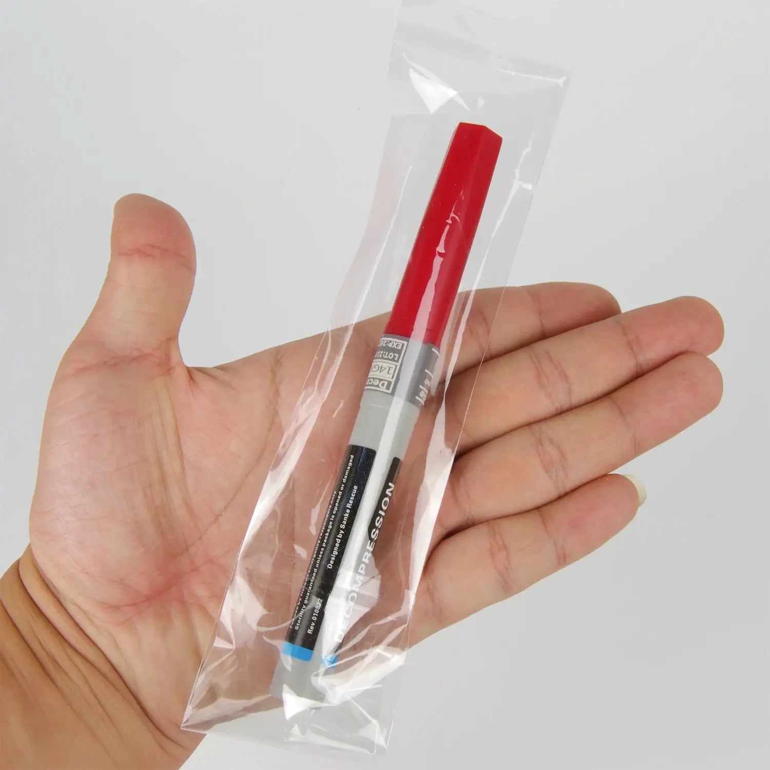 Pneumothorax needle catheter, red, sealed bag, Simples Market brand