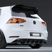 Rear roof spoiler wings in gloss black, 2nd-gen Oettinger-style for VW Golf 7 MK7 hatchback