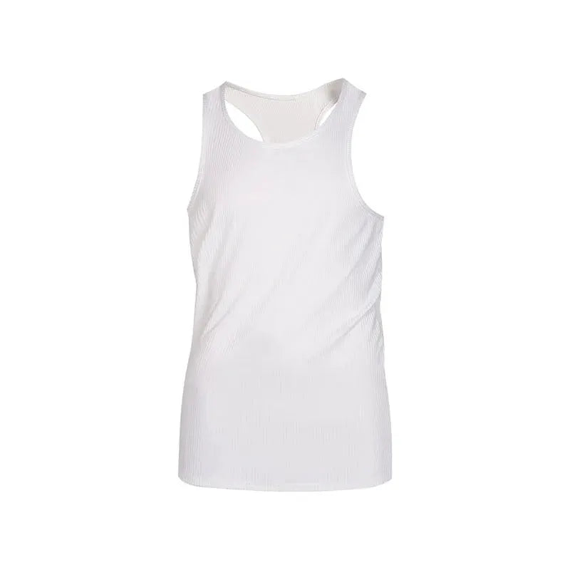 Men's Summer O-neck loose stripe gym Tank top Men Fitness sleeveless pullover Sports Undershirt Elasticity casual vest men tops