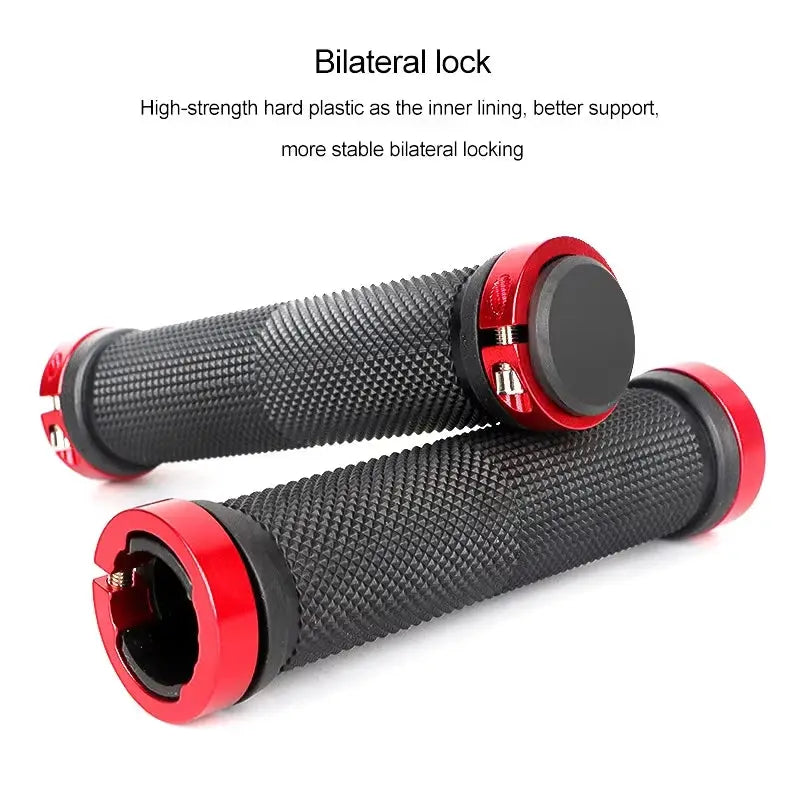 Bicycle Handlebar Grips Rubber Bilateral Lock Non Slip For BMX MTB Mountain Bikes Cycling Accessories