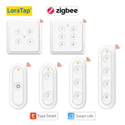 LoraTap ZigBee 3.0 six-button wireless remote by Simples Market, white plastic; Tuya Smart Life compatible
