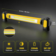 Super Bright Magnetic Work Light With 5200mAh Rechargeable Battery 3000 Lumen Underhood Car Repair And Outdoor Lighting