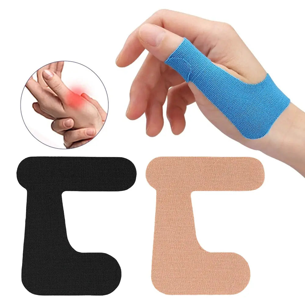 Thumb support tape 10pc precut, self-adhesive kinesiology patches, black or nude Simples Market