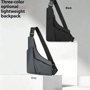 Men's versatile chest bag, crossbody style in grey and black, Simples Market, ideal for daily commuting.