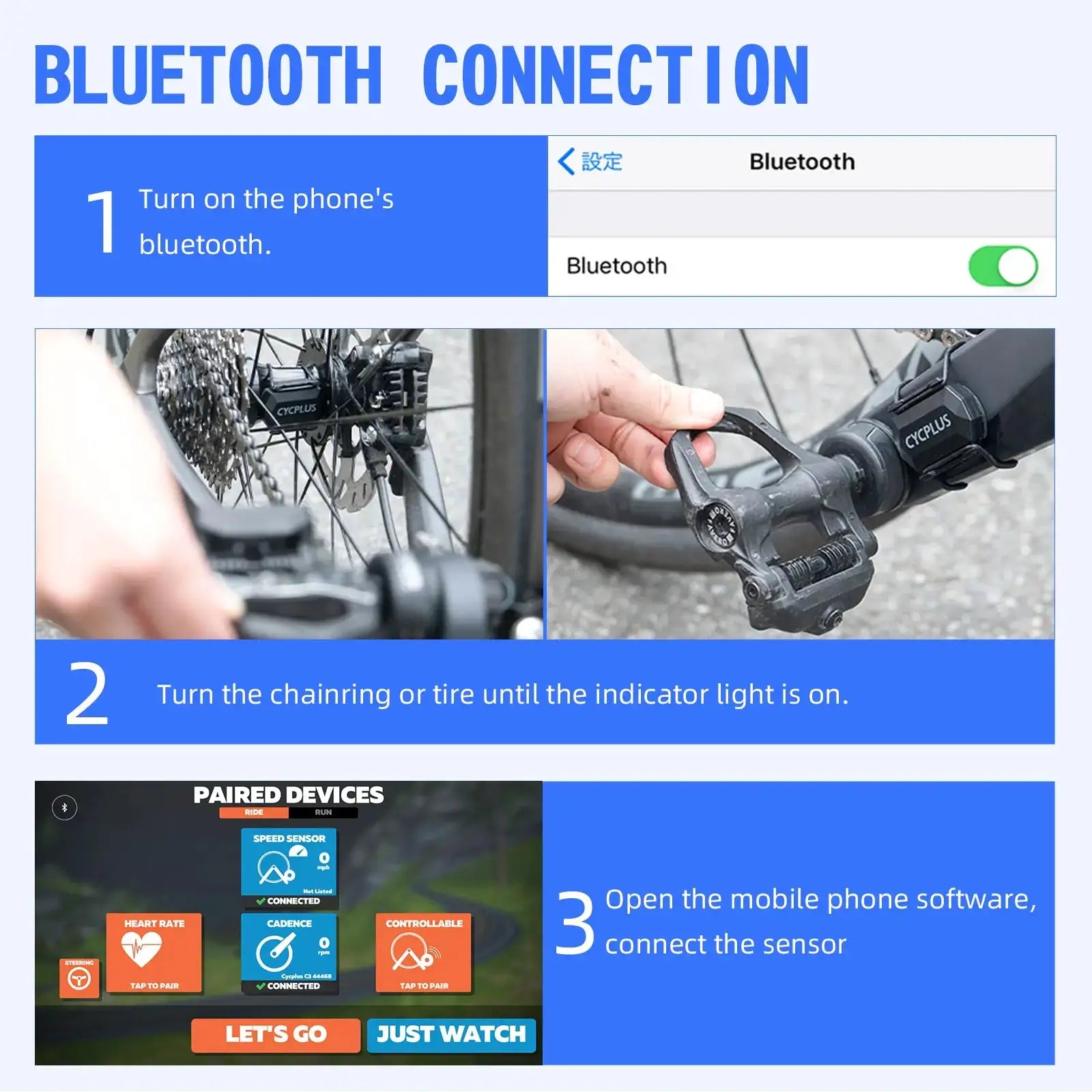 CYCPLUS Cadence Speed Dual Sensor For ANT Plus BLE Five Point Zero XOSS Strava Bike Computer