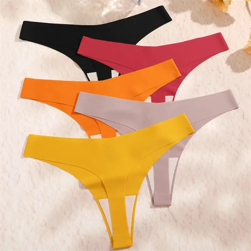 FINETOO ice silk seamless G-string thong set for women in 6 colors by Simples Market