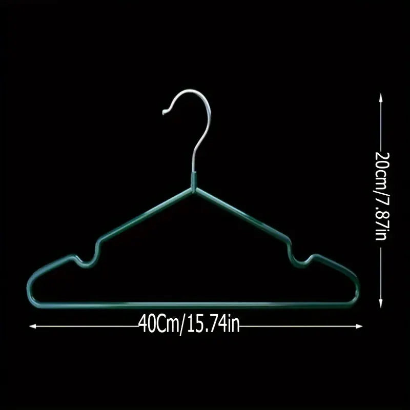 10pc nano-coated non-slip clothes hanger set by Simples Market, green, dual-use for dry/wet laundry