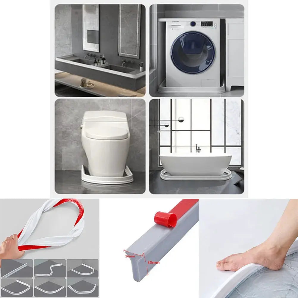 Simples Market silicone water dam strip, 1-3m long bathroom flood barrier for dry and wet separation.