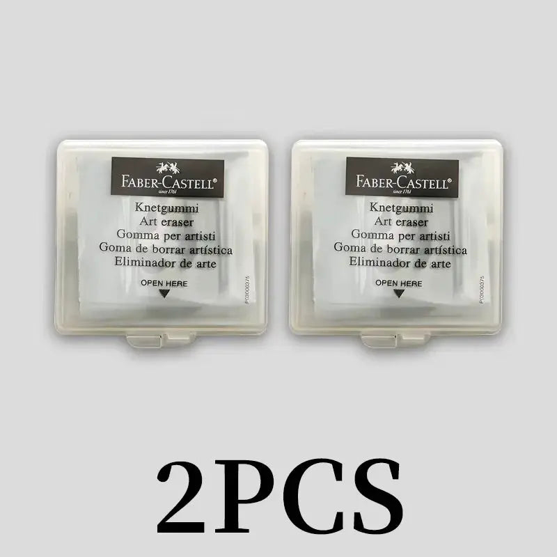 Faber-Castell kneaded erasers, 2 pcs in two clear plastic cases for art and sketching