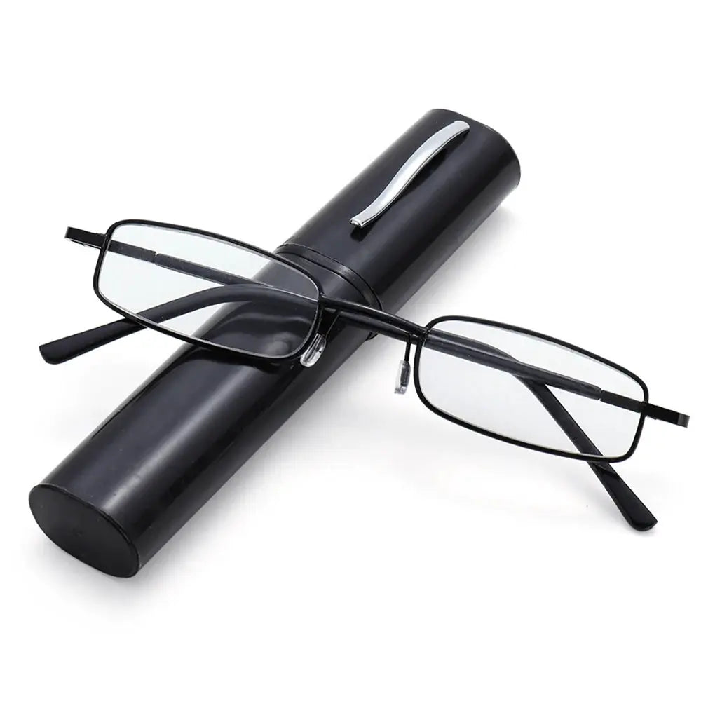Elegant Reading Glasses Metal Frame Ultra Thin Design Lightweight Portable Mini Eyewear For Men And Women With Case