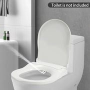 Simples Market non-electric bidet toilet seat for elongated toilets, white with lid open