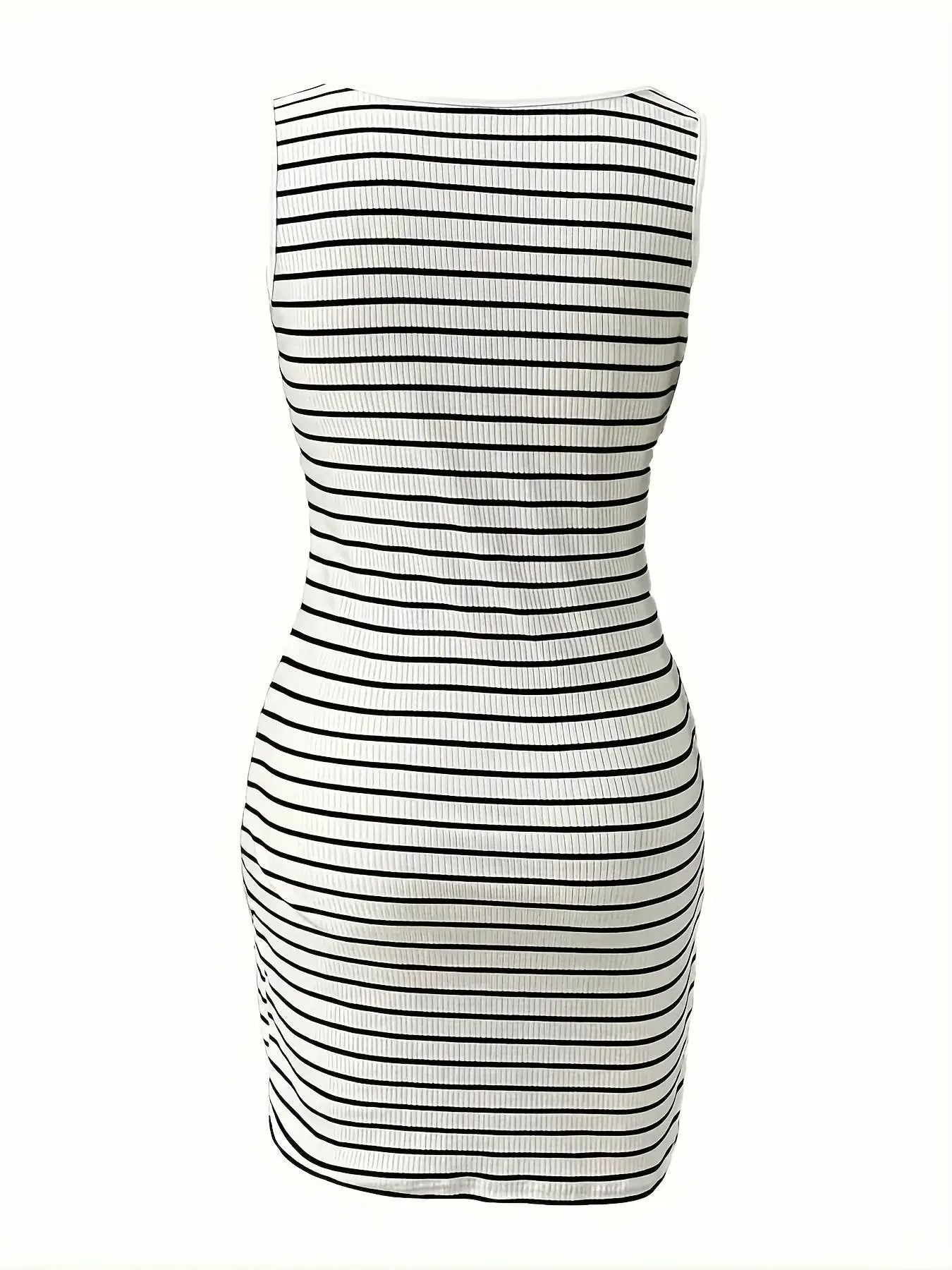 Zipper Waist Knitted Dress For Women Short Sleeve Slim Fit Hip Dress