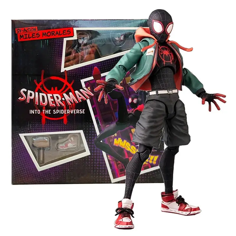 Sv Action Spiderman Miles Morales Action Figure From Into The Spider Verse Marvel Collectible Toy