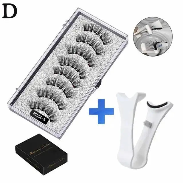 3D Natural Magnetic Eyelashes Set With Five Magnetic Lashes Reusable Handmade False Eyelashes Shipping Box