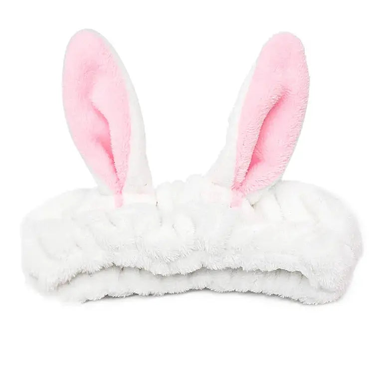 BambooBloom Rabbit Ear Headband Soft Bamboo Fiber With Elastic Strap For Washing And Makeup