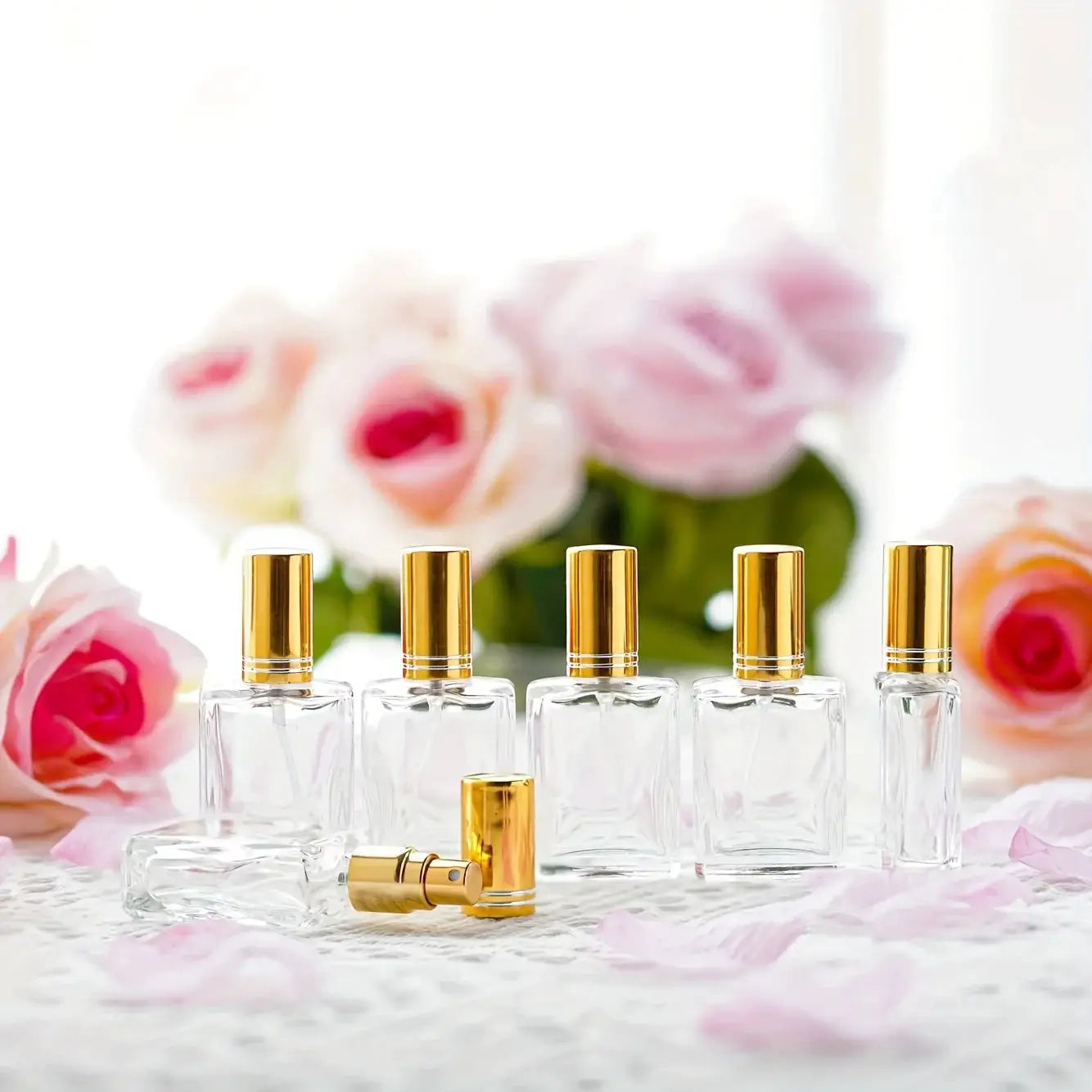 12 15ml Transparent Perfume Spray Bottles Set With 6 Accessories Including 3 Funnels And 3 Packing Artifacts For Travel