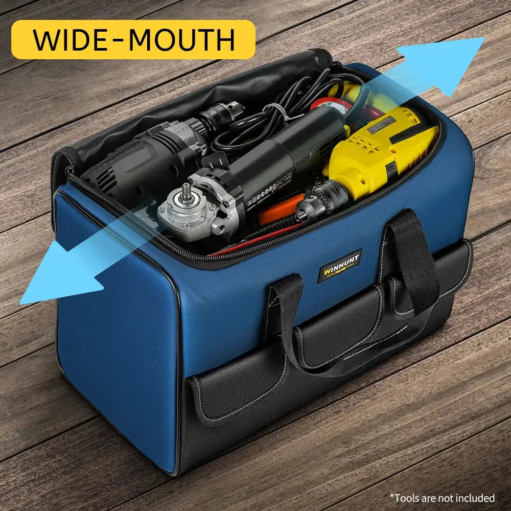 ProGear Heavy Duty Wide Mouth Tool Bag With Pockets Durable Oxford Cloth Organizer For Easy Tool Storage
