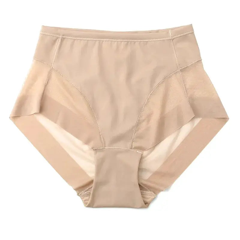 Womens high-waist tummy-control shaping panties in nude beige Simples Market