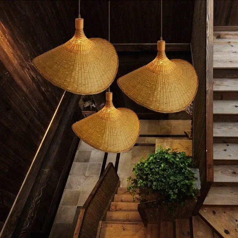Hand Knitted Chinese Style Weaving Bamboo Pendant Lamp 18 Cm 19 Cm 30 Cm Hanging Light For Restaurant And Home Decor E27 - Simples Market